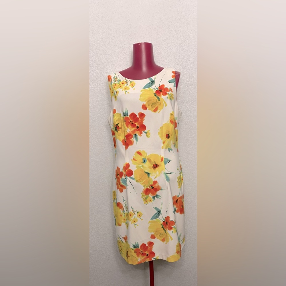Alyx Yellow and Orange Sheath Midi Dress